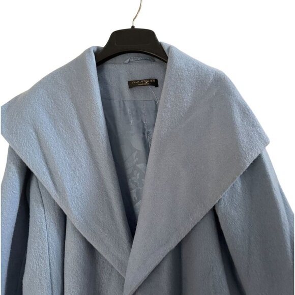 Flo Atelier Wool Blend Belted Coat Size L - Picture 7 of 8